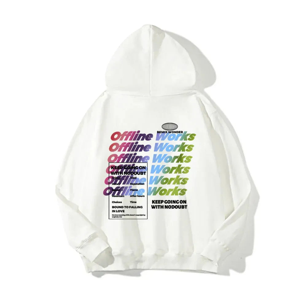 Gradient Letters Printed Hoodie Men - Bellarte Enchanté Gradient Letters Printed Hoodie Men